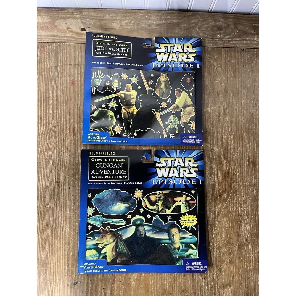 Vintage Star Wars Episode I 1 Illuminations Action Wall Scenes Set Of 2